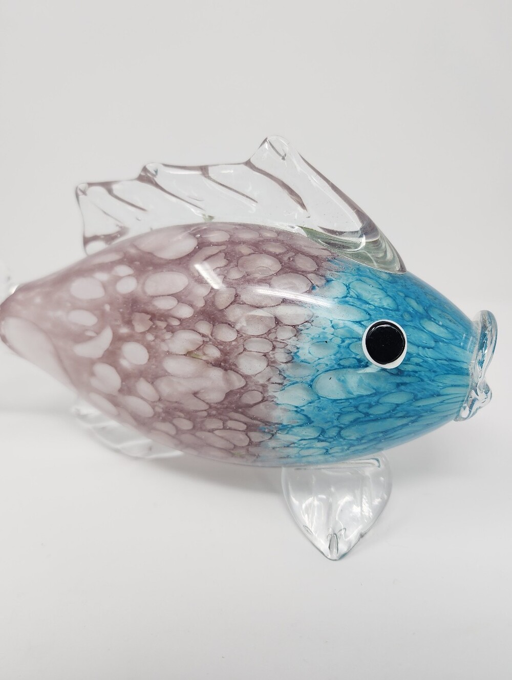 Vintage Handblown Blue and Purple Art Glass Fish - Picture 2 of 10